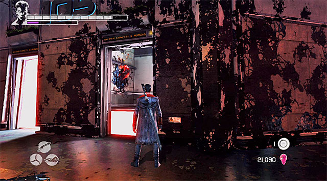 Continue an exploration, finding among others a Small Devil Trigger Star - Exploring the 106th floor - 16: The Plan - DMC: Devil May Cry - Game Guide and Walkthrough