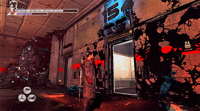 After finishing all things on 154th floor, head for an elevator (screen above) - Exploring the 154th floor - 16: The Plan - DMC: Devil May Cry - Game Guide and Walkthrough