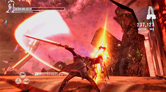 At the very end you fight an enemy in red mask, with who youd been fighting among others in the Orders base: Drekavac - Getting to the main core - 16: The Plan - DMC: Devil May Cry - Game Guide and Walkthrough