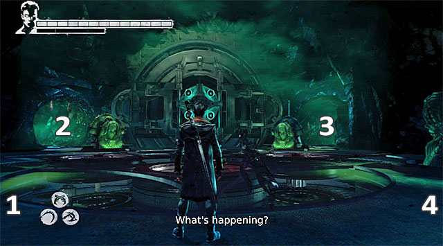 Your main task is to restart four backup generators - Reaching the vault - 18: Demons Den - DMC: Devil May Cry - Game Guide and Walkthrough