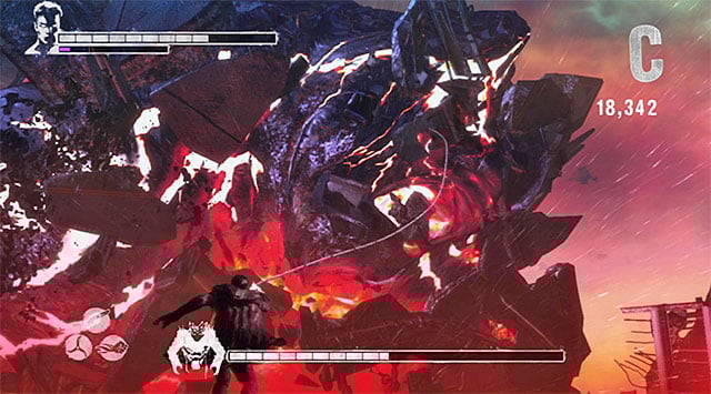 Continue attacks and evade boss actions - Boss: Mundus - first part of an encounter - 19: Face of the Demon - DMC: Devil May Cry - Game Guide and Walkthrough