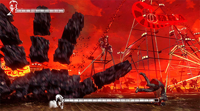 An encounter with Hunter has two blips - Boss: Hunter - 1: Found - DMC: Devil May Cry - Game Guide and Walkthrough