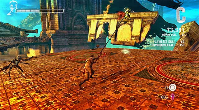 There a new encounter begins, where, as game suggests, you should use Ophion Demon Pull - The First Memory - 2: Home Truths - DMC: Devil May Cry - Game Guide and Walkthrough