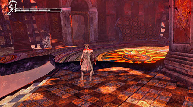 Here you have to use alternately angelic (blue points) and demonic (red points) Pull - Exploring the third part of the mansion - 2: Home Truths - DMC: Devil May Cry - Game Guide and Walkthrough