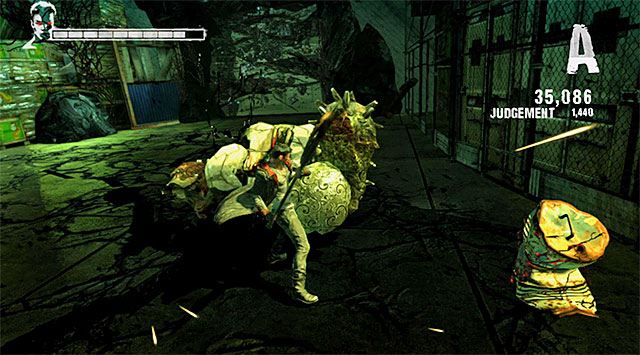 In the second part of the battle, the biggest danger is a new Tyrant, a monster which youve already fought - Main battle in the first warehouse - 5: Virility - DMC: Devil May Cry - Game Guide and Walkthrough