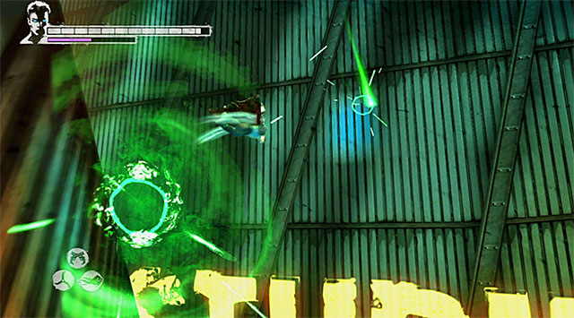 SECREAT AREA: If you repeat this mission with Aquila from the tenth level, turn right when you get onto upper balconies - Main battle in the second warehouse - 5: Virility - DMC: Devil May Cry - Game Guide and Walkthrough