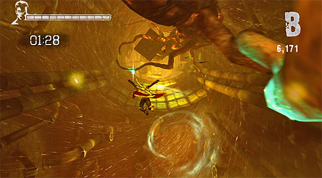 Passing an abyss in front of you is harder - Escape from the tunnel - 6: Secret Ingredient - DMC: Devil May Cry - Game Guide and Walkthrough