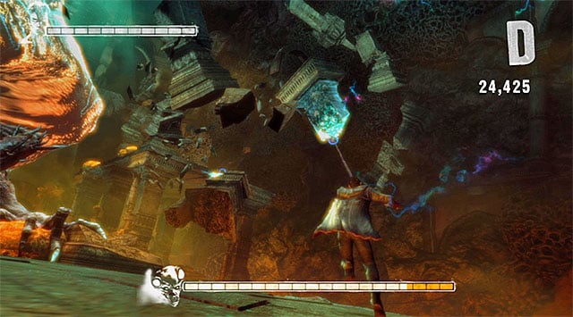 Boss doesnt limit himself to attack with limbs, hell also from time to time try to hit you with an acid - Boss: Succubus - first part of an encounter - 6: Secret Ingredient - DMC: Devil May Cry - Game Guide and Walkthrough