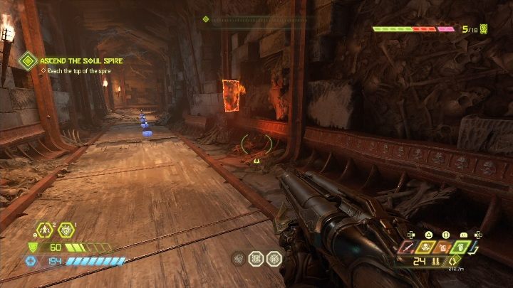 As soon as you complete the arena, you have to jump on a climbable wall, and use it to get to the further floors of the building - Doom Eternal: Nekravol 2 secrets maps and location - Collectibles and secrets - Doom Eternal Guide
