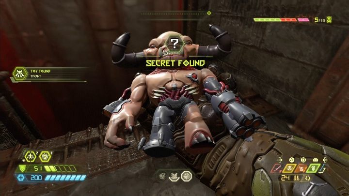 To get the figurine, you have to jump off the shelf and jump into the small cavity below - Doom Eternal: Nekravol 2 secrets maps and location - Collectibles and secrets - Doom Eternal Guide