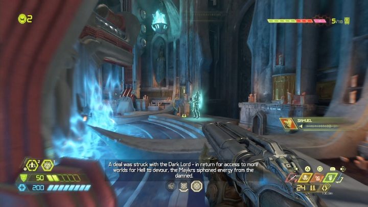 This secret is located on the opposite side of the entrance to the location, behind a huge mechanism - Doom Eternal: Nekravol 2 secrets maps and location - Collectibles and secrets - Doom Eternal Guide