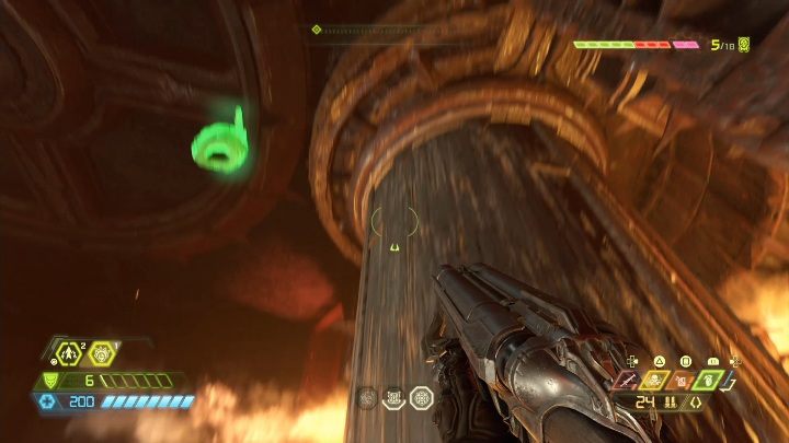 To gain extra health, you must climb to the very top of this burning trap - Doom Eternal: Nekravol 2 secrets maps and location - Collectibles and secrets - Doom Eternal Guide