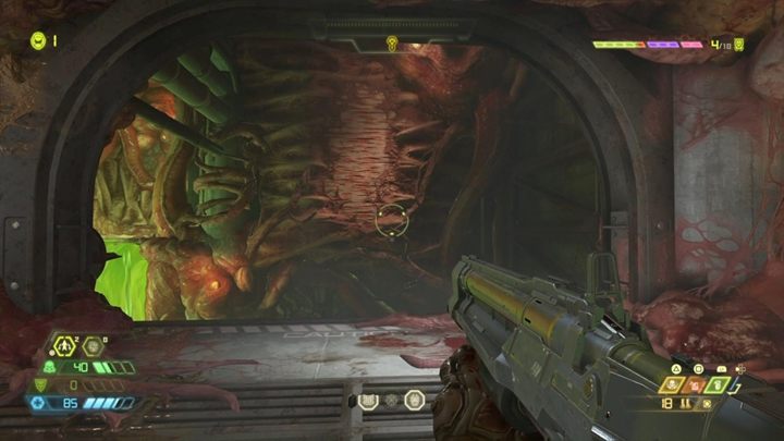 In the next location, you have to jump on the climbing wall and get to the Red Key - Doom Eternal: Super Gore Nest walkthrough - Levels walkthrough - Doom Eternal Guide