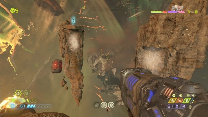 To collect this secret you must perform perfect jumps between several levitating rocks - Doom Eternal: Mars Core secrets maps and location - Collectibles and secrets - Doom Eternal Guide