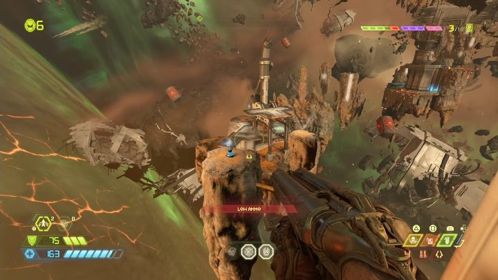 You have to jump onto a few levitating rocks to get to this sentinel battery - Doom Eternal: Mars Core secrets maps and location - Collectibles and secrets - Doom Eternal Guide