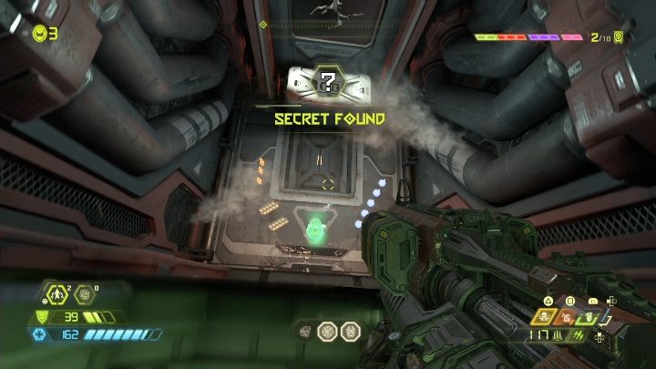 To gain another extra life, go through the ventilation shaft and jump on an unused elevator - Doom Eternal: Mars Core secrets maps and location - Collectibles and secrets - Doom Eternal Guide