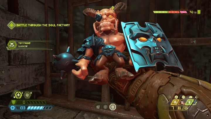 You can get the Gladiator toy only by jumping into the abyss - Doom Eternal: Nekravol 1 secrets maps and location - Collectibles and secrets - Doom Eternal Guide