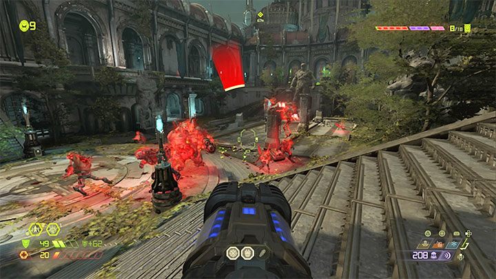 You can easily recognize the presence of an Archvile by the fact that other demons are using red shields - Doom Eternal: The Archvile demon - what are the easiest ways of defeating him? - Combat - Doom Eternal Guide