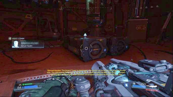 Pick up the Data Log lying near the place where the level starts - Doom: Destroyed Argent Facility Walkthrough - Doom: Walkthrough - Doom Game Guide & Walkthrough