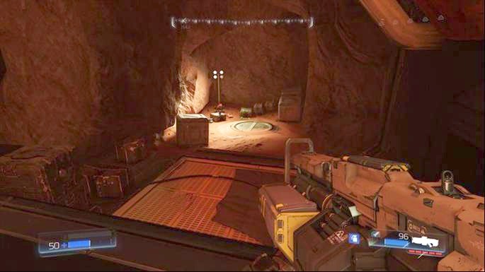 On the left from the entrance to the classic map there is another platform - Doom: Destroyed Argent Facility Walkthrough - Doom: Walkthrough - Doom Game Guide & Walkthrough