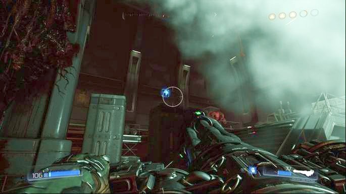 You can also pick up the Mega Health floating above the chests - Doom: Destroyed Argent Facility Walkthrough - Doom: Walkthrough - Doom Game Guide & Walkthrough