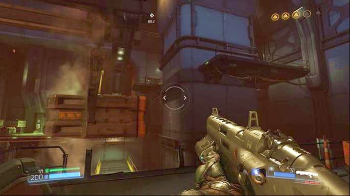 Jump on the wall on the right once it flies towards it - Doom: Destroyed Argent Facility Walkthrough - Doom: Walkthrough - Doom Game Guide & Walkthrough