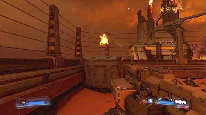 Now you can return to the entrance through which you walked and go to the right - Doom: Destroyed Argent Facility Walkthrough - Doom: Walkthrough - Doom Game Guide & Walkthrough