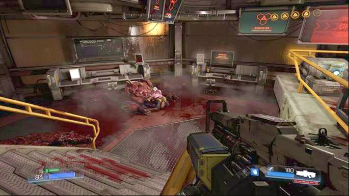 Behind the previously mentioned door you will find the yellow key you are looking for - Doom: Destroyed Argent Facility Walkthrough - Doom: Walkthrough - Doom Game Guide & Walkthrough