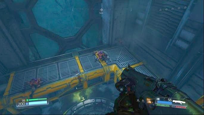 Keep going down and kill a few Imps on your way - Doom: VEGA Central Processing Walkthrough - Doom: Walkthrough - Doom Game Guide & Walkthrough