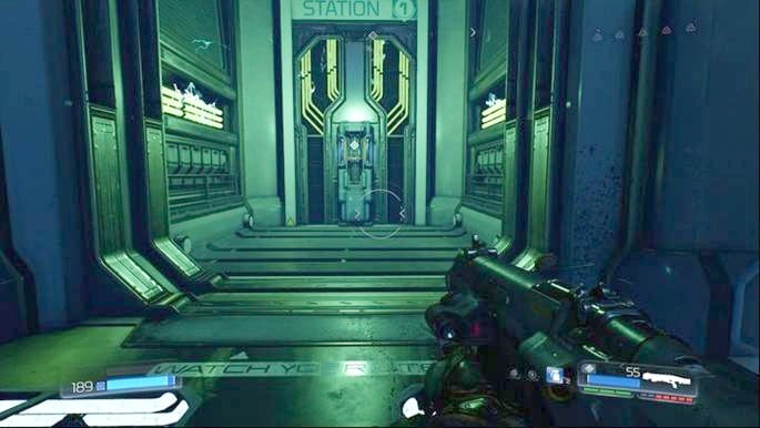 The door at the bottom will lead you to the room with the first deactivator - Doom: VEGA Central Processing Walkthrough - Doom: Walkthrough - Doom Game Guide & Walkthrough