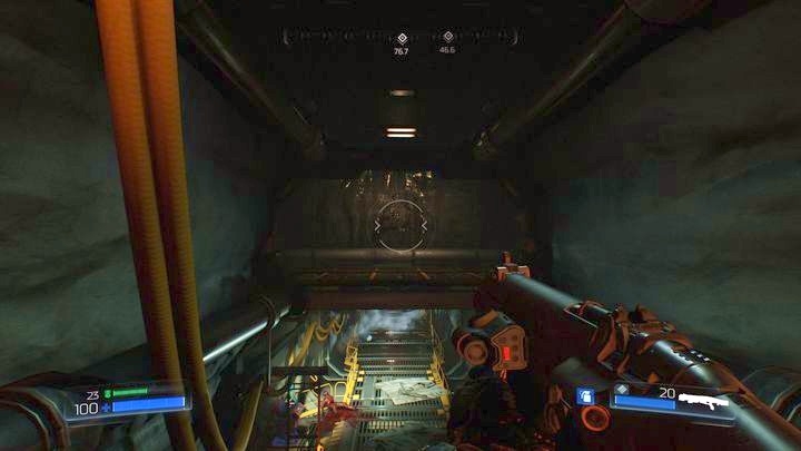 At the end of the tunnel you will find few items and a panel that allows restoring power - Doom: Resource Operations Walkthrough - Doom: Walkthrough - Doom Game Guide & Walkthrough
