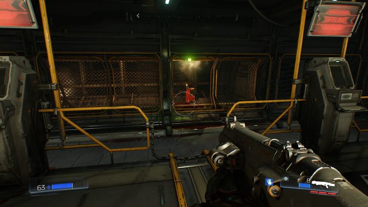 After the battle you will be tasked with searching for a yellow key to the door on the other side - Doom: Resource Operations Walkthrough - Doom: Walkthrough - Doom Game Guide & Walkthrough