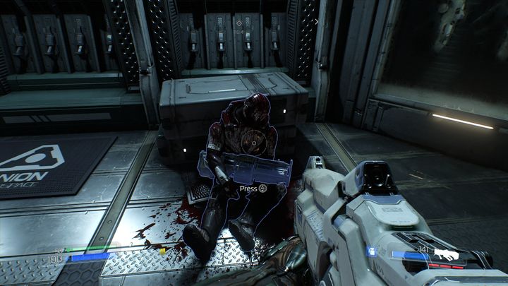 Turn right behind the door and pick up the Heavy Assault Rifle - Doom: Resource Operations Walkthrough - Doom: Walkthrough - Doom Game Guide & Walkthrough