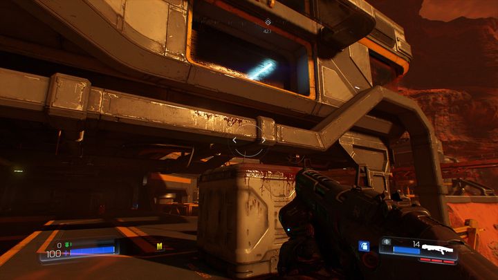 The further path leads to an elevator near the mentioned armor - Doom: Resource Operations Walkthrough - Doom: Walkthrough - Doom Game Guide & Walkthrough