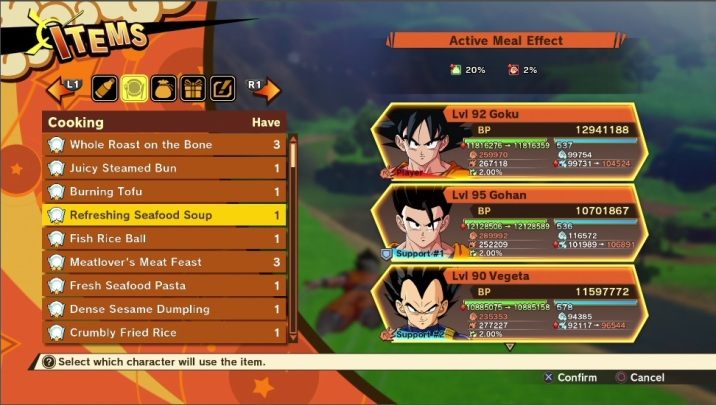1 - Recipes | DBZ Kakarot basics - Basics - Dragon Ball Z Kakarot Guide