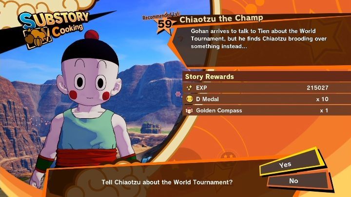 Time frame: From Majin Buu Reborn - Episode 1: Good News to Episode 2: Time for the Tournament - Chiaotzu the Champ | Side mission in DBZ Kakarot - Majin Buu Reborn - Dragon Ball Z Kakarot Guide