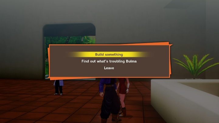 To start this task, you need to talk to Bulma and select the Find out whats troubling Bulma option - The Sins of the Father | Side mission in DBZ Kakarot - Majin Buu Reborn - Dragon Ball Z Kakarot Guide
