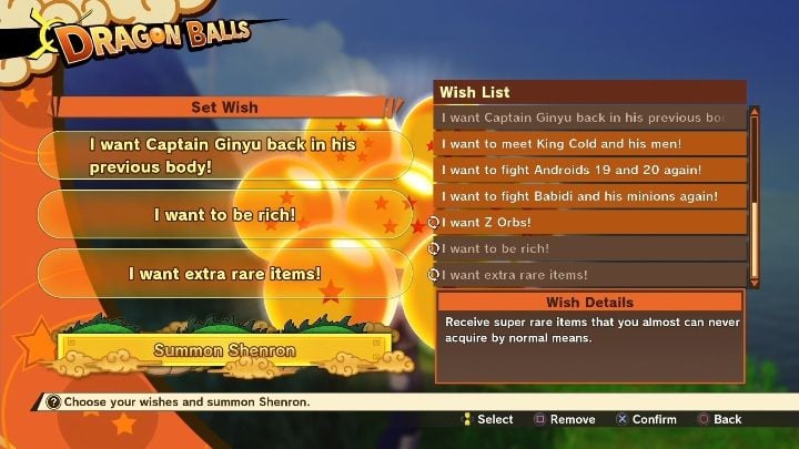 After you have collected all the balls, you can make a wish - Side missions related to resurrecting enemies in DBZ Kakarot - Side missions - Dragon Ball Z Kakarot Guide