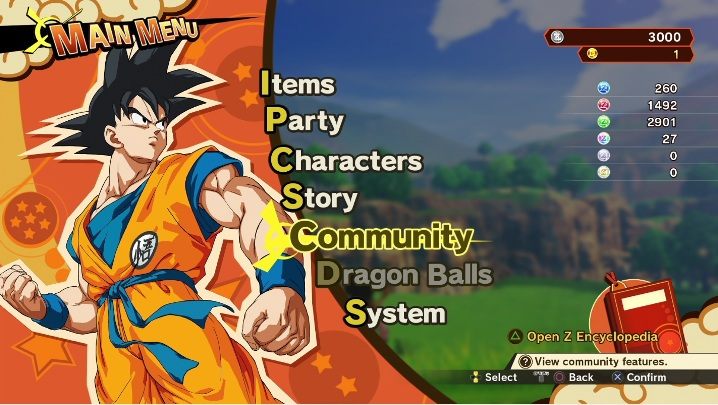 This option is available from the menu - simply select the Community option - Community | DBZ Kakarot basics - Basics - Dragon Ball Z Kakarot Guide