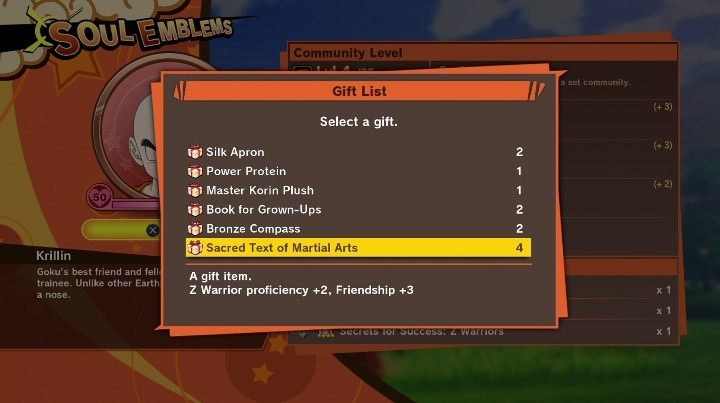 Gifts affect the increase of these parameters - Community | DBZ Kakarot basics - Basics - Dragon Ball Z Kakarot Guide