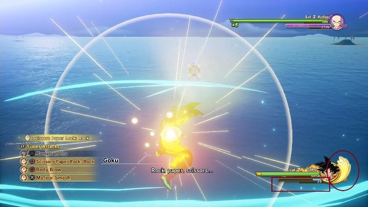 To activate the boost, you need to charge two bars - Ki and Tension Gauge - Combat system | DBZ Kakarot basics - Basics - Dragon Ball Z Kakarot Guide