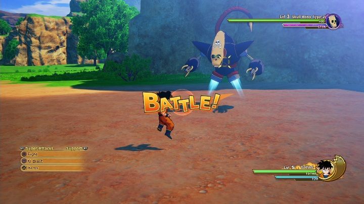 The objective is to defeat two robots - Foggy Future | Side mission in DBZ Kakarot - Attack of the Saiyans - Dragon Ball Z Kakarot Guide