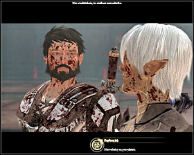 After a while a conversation scene with Orana will start #1 (M61, 3) - A Bitter Pill - p. 2 - Act II - Dragon Age II Game Guide