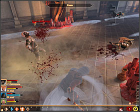 In the initial phase of the battle I suggest to focus on eliminating raider archers #1 and also a little bit tougher raider assassin #2 - Fools Rush In - Act I - Dragon Age II Game Guide