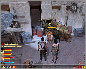 During the conversation you will learn that some people had to deliver Anso a cargo, but they eventually withdrew its transfer - Bait and Switch - p. 1 - Act I - Dragon Age II Game Guide