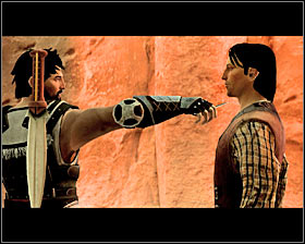 After short conversation with Liam he will be replaced by Aden, who clearly demands bribe - Finders Keepers - Act I - Dragon Age II Game Guide