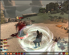 Once the battle starts, focus on eliminating Grace as soon as possible #1, because otherwise she would be able to cast powerful spells, being a major threat to your party - Best Served Cold - p. 2 - Act III - Dragon Age II Game Guide