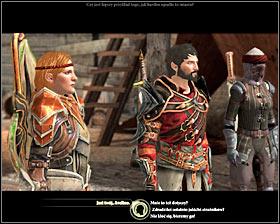 After eliminating all enemies go to the southern part of the area and go downstairs to reach a place where Jeven is standing #1 (M23, 8) - Favor and Fault - Act III - Dragon Age II Game Guide