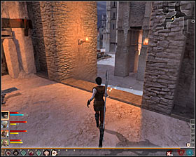 After getting to the back of the inn turn east which means going downstairs #1 - No Rest for the Wicked - p. 1 - Act III - Dragon Age II Game Guide