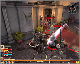 After getting inside it is worth to save the game because in the next room there are many pretender guards led by Captain Qertha #1 (M17, 2) - Night Lies - Act I - Dragon Age II Game Guide